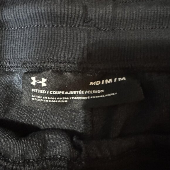 Under Armour Jogger Pants Mens Medium Black Gray Fitted Tapered Athletic 1347273 - Picture 5 of 11